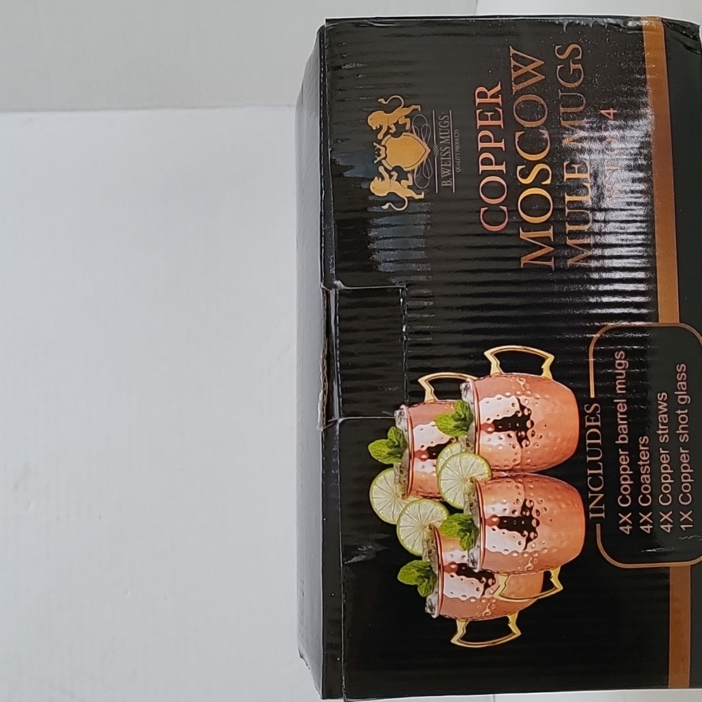 Moscow Mule 100% pure Copper Mugs - Set of 4 - HANDCRAFTED - Food Safe New - Picture 2 of 12